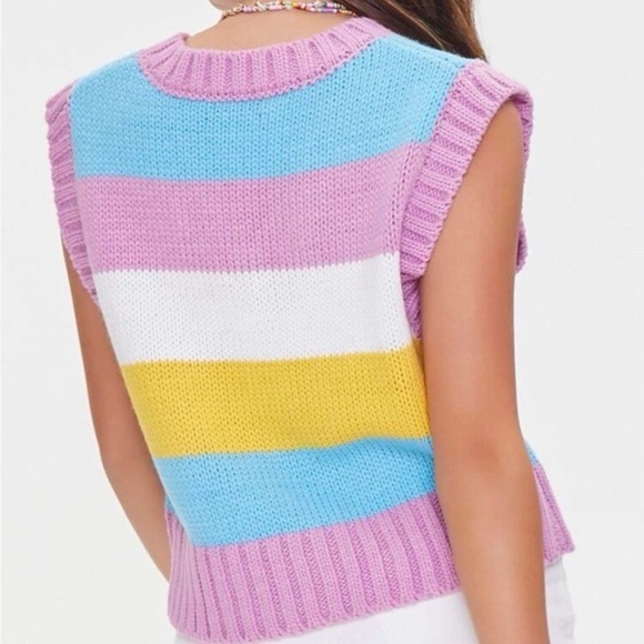 Forever 21 Colorblock Sweater Vest Size Medium NEW - Picture 7 of 7